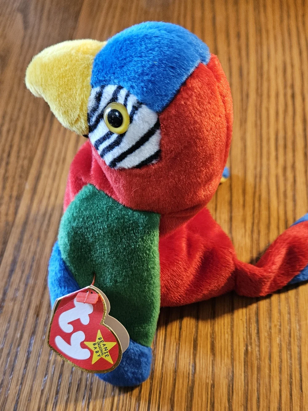 Ty Multicolor Plush Parrot Toy - Blue, Red, Green, Yellow Jabber 6.5